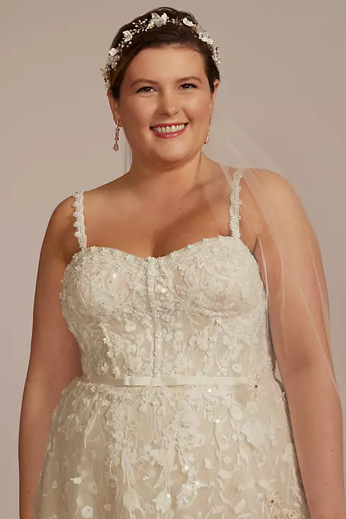 Embroidered Lace A-Line Wedding Dress Image 3