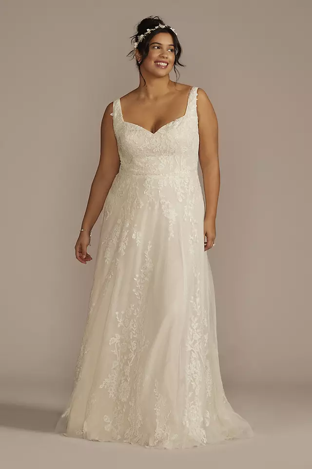 Sweetheart Tank Lace Applique A-Line Wedding Dress Image 1