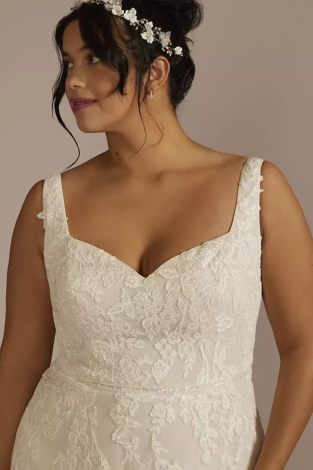 Sweetheart Tank Lace Applique A-Line Wedding Dress Image 3
