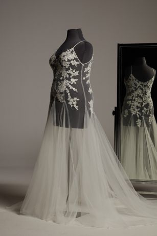 gray and white wedding dress