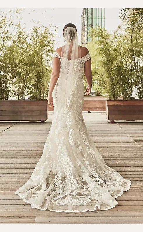 As-Is Beaded Lace Mermaid Plus Size Wedding Dress Image 8