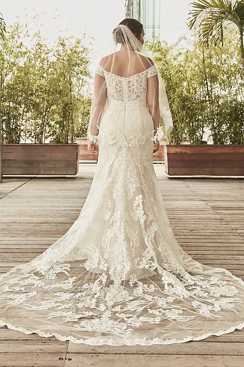 As-Is Beaded Lace Mermaid Plus Size Wedding Dress Image 9