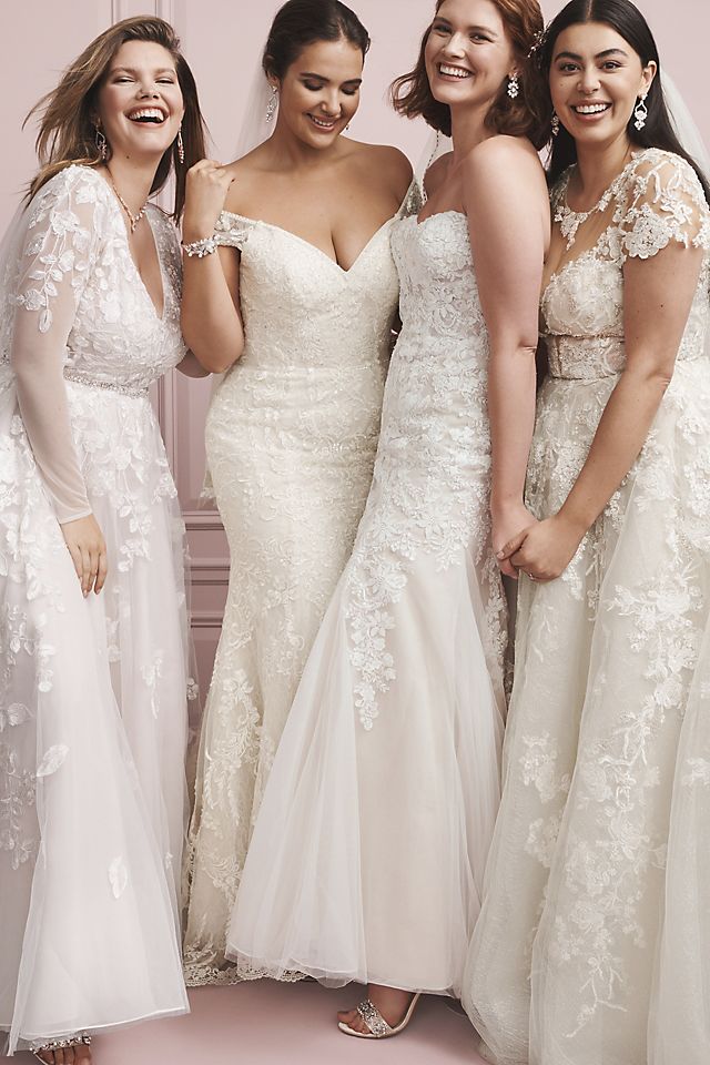 As-Is Beaded Lace Mermaid Plus Size Wedding Dress Image 7