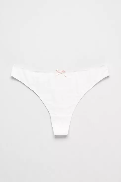 Fiorentina Satin and Lace Thong with Bow Image 1