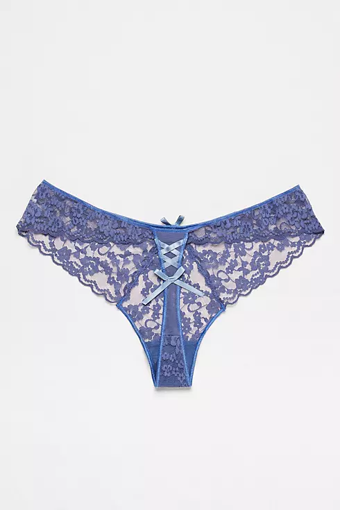 Fiorentina Lace Thong with Ribbon Detail Image 2