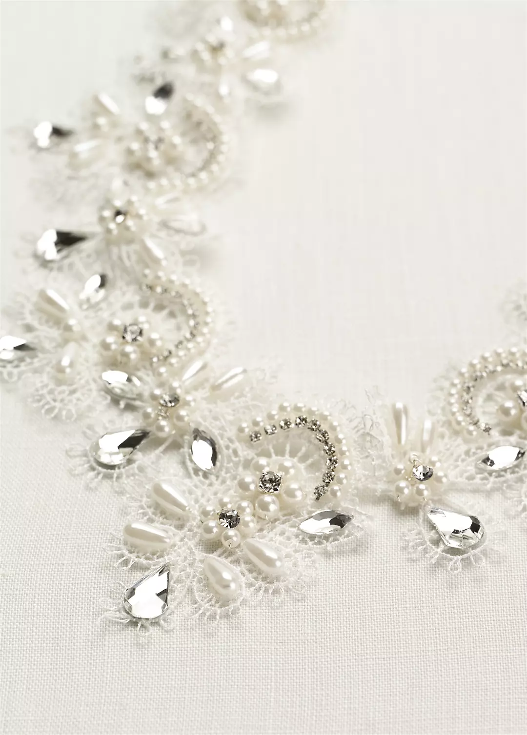 Pearl and Crystal Lace Necklace Image