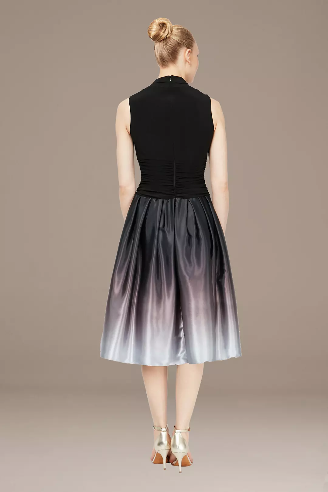 Satin Charmeuse Party Dress with Ruched Waist Image 2