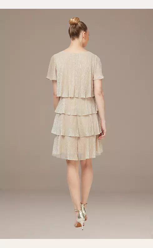 Shimmer Knee-Length Tiered Ruffle Dress Image 2