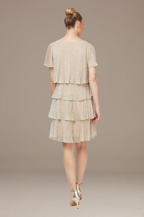 Shimmer Knee-Length Tiered Ruffle Dress Image 3