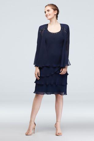 ignite evenings navy blue dress