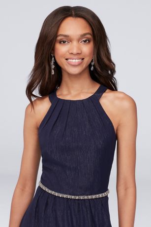 【maison celon】lace belted halter dress maison celon】lace belted halter dress Petite Sleeveless