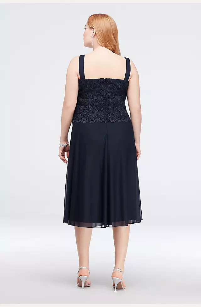 Bell Sleeve Lace Plus Size Jacket Dress Image 4