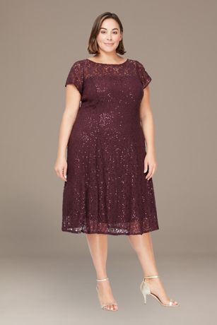 Tea Length Fit and Flare Cap Sleeves Dress - SL Fashions