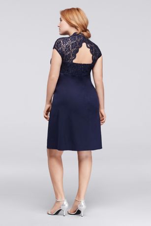 cap plus dress sleeves glitter lace