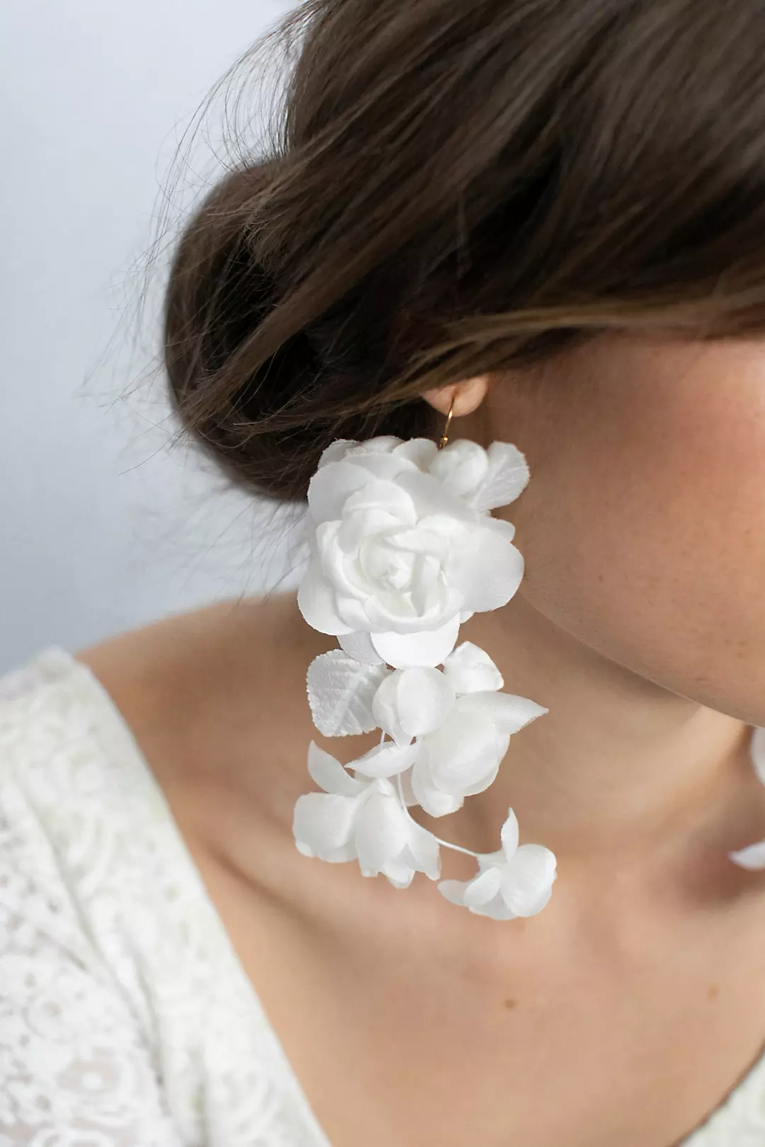 Cascading Silk Flower Earrings Image