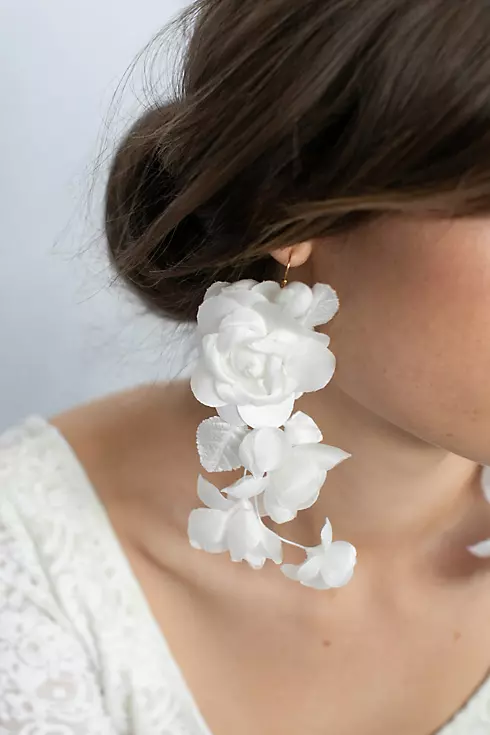 Cascading Silk Flower Earrings Image 1