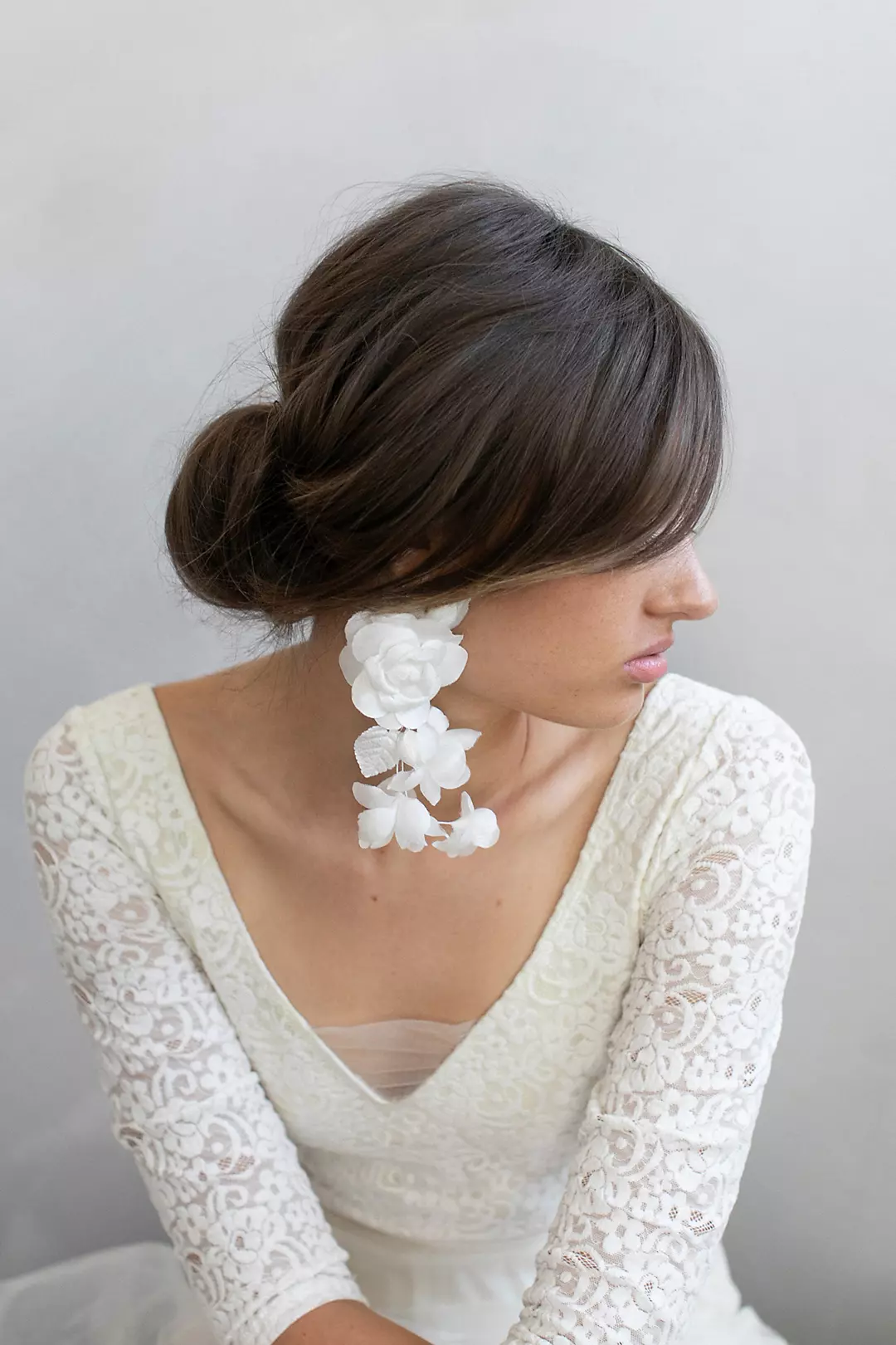 Cascading Silk Flower Earrings Image 2