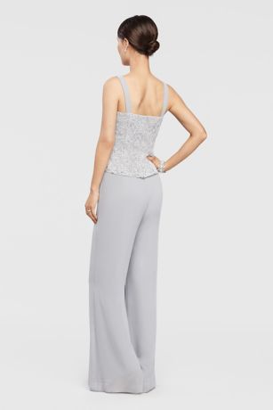 Silver Mother Bride Pant Suits