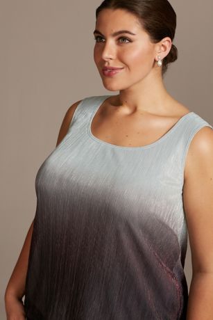 Crinkled Ombre Three-Piece Pantsuit Plus Size | David's Bridal