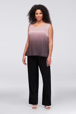 Crinkled Ombre Plus Size Three-Piece Pantsuit Image 3