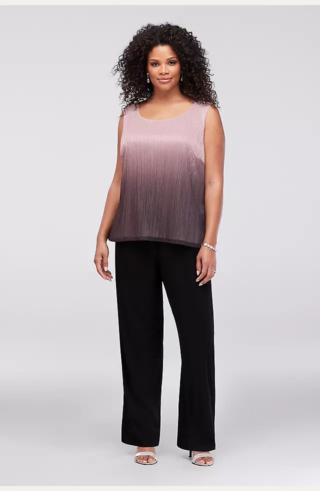 Crinkled Ombre Plus Size Three-Piece Pantsuit Image 3