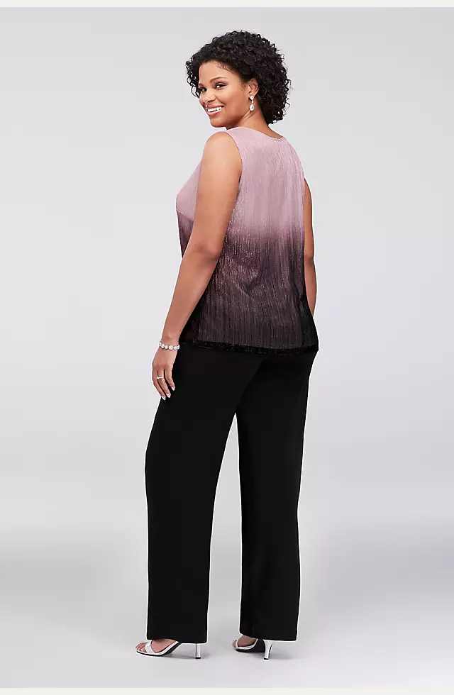 Crinkled Ombre Plus Size Three-Piece Pantsuit Image 4