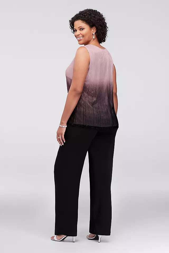 Crinkled Ombre Plus Size Three-Piece Pantsuit Image 4