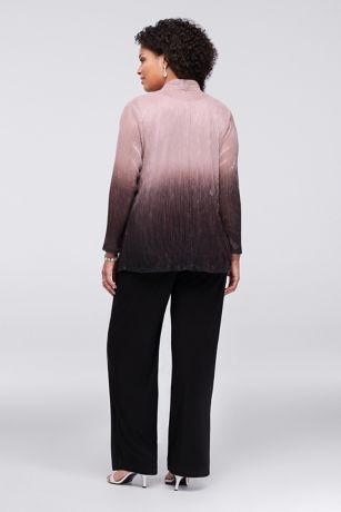 Crinkled Ombre Plus Size Three-Piece Pantsuit Image 2