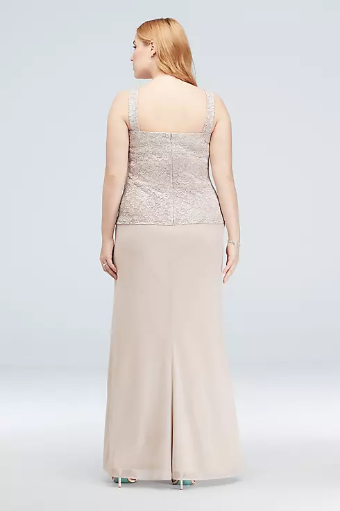 Bell Sleeve Glitter Lace Plus Size Jacket Dress  Image 4