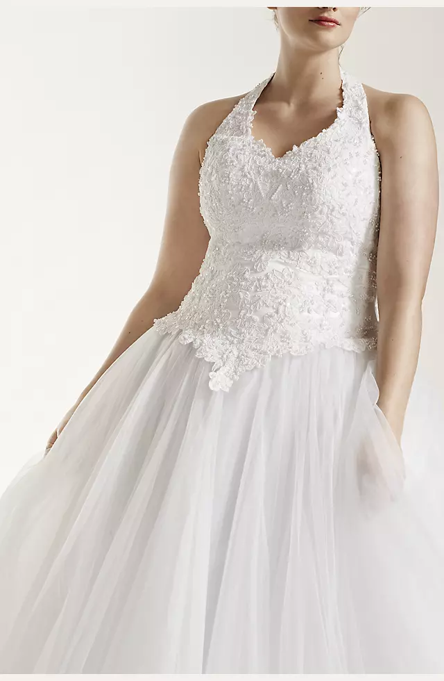 Tulle Wedding Dress with Beaded Halter Bodice  Image 4