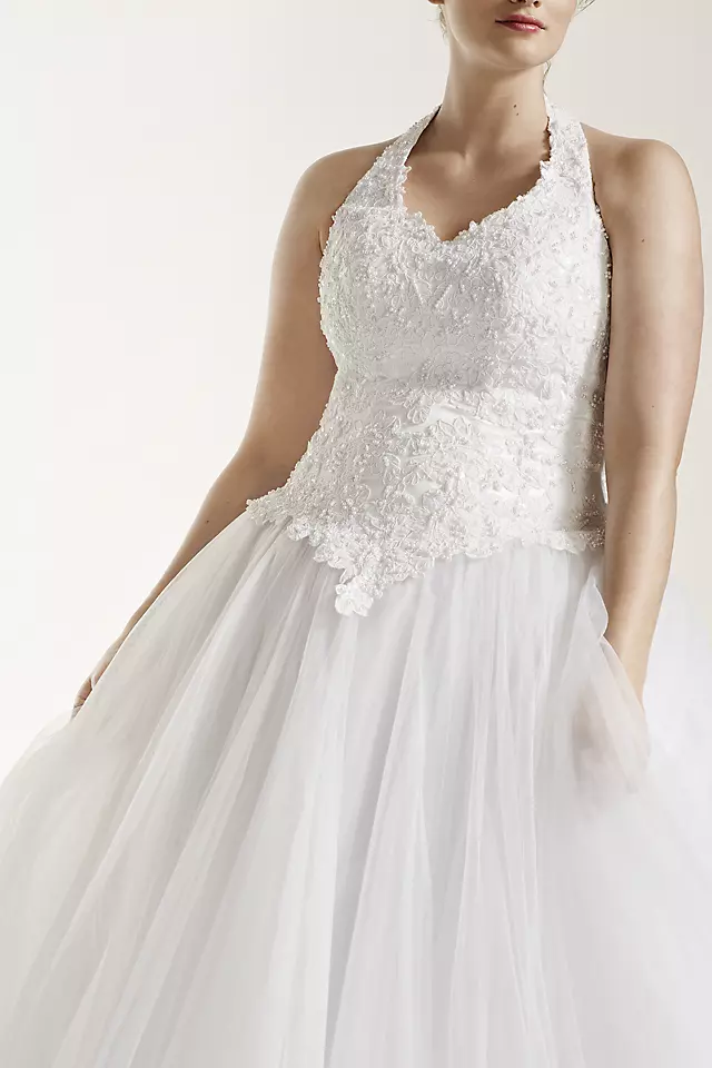 Tulle Wedding Dress with Beaded Halter Bodice  Image 4