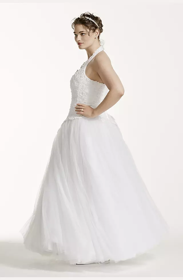 Tulle Wedding Dress with Beaded Halter Bodice  Image 3