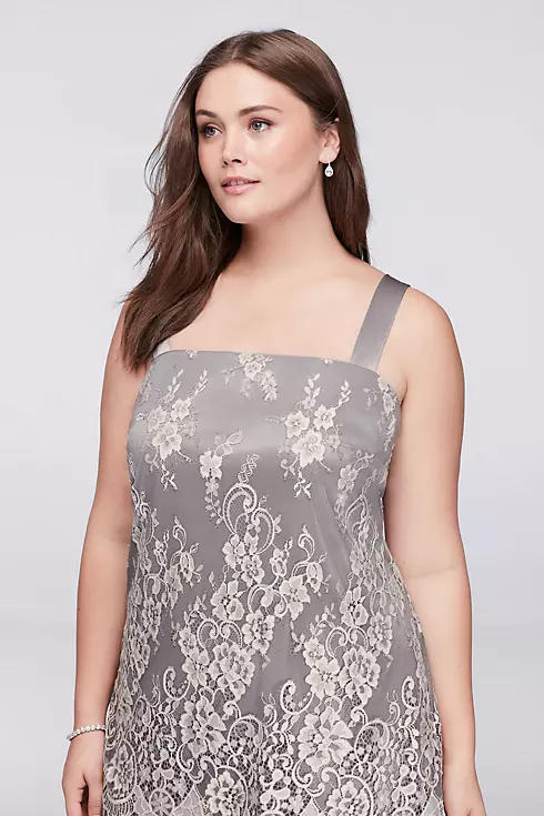 Tiered Lace Plus Size Dress with Sheer Jacket Image 5