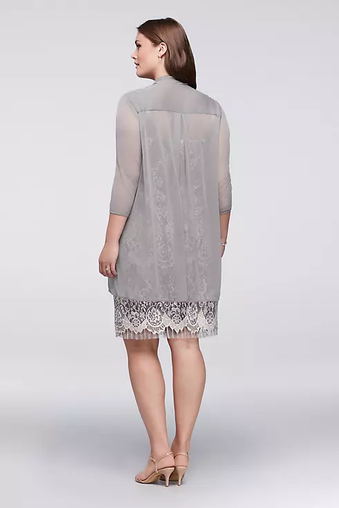 Tiered Lace Plus Size Dress with Sheer Jacket Image 2
