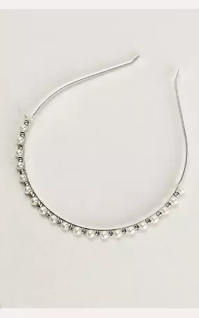 Thin Pearl and Crystal Headband Image 2