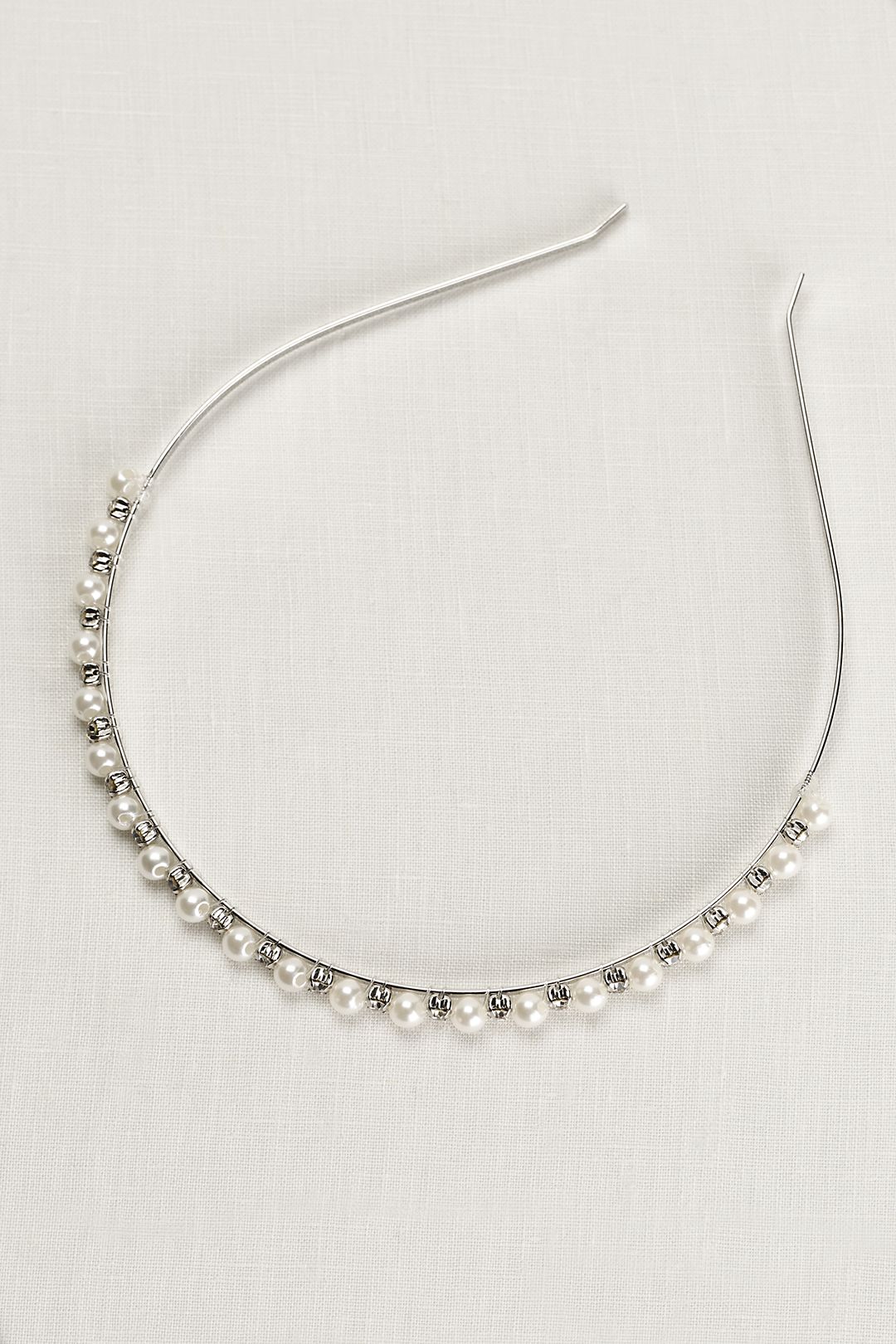 Thin Pearl and Crystal Headband Image 4