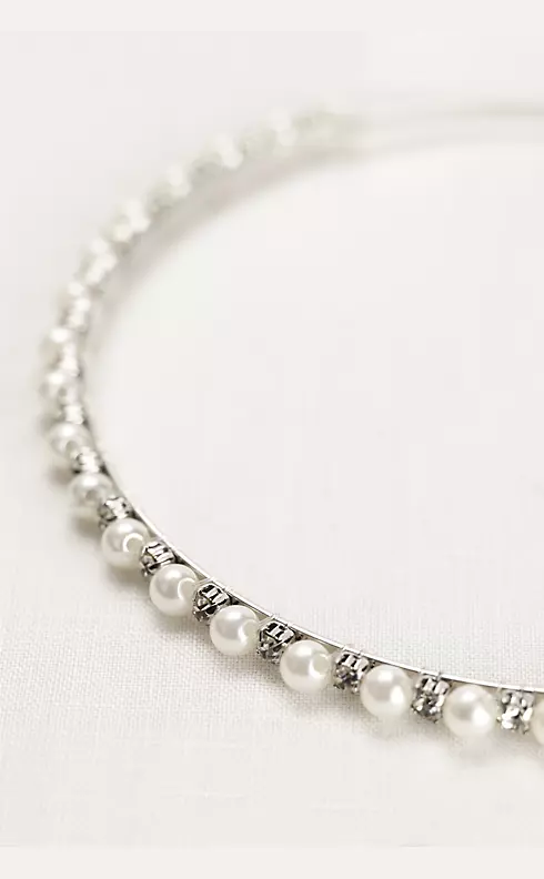 Thin Pearl and Crystal Headband Image 1