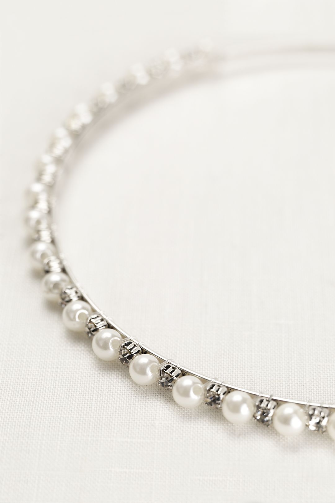 Thin Pearl and Crystal Headband Image 4