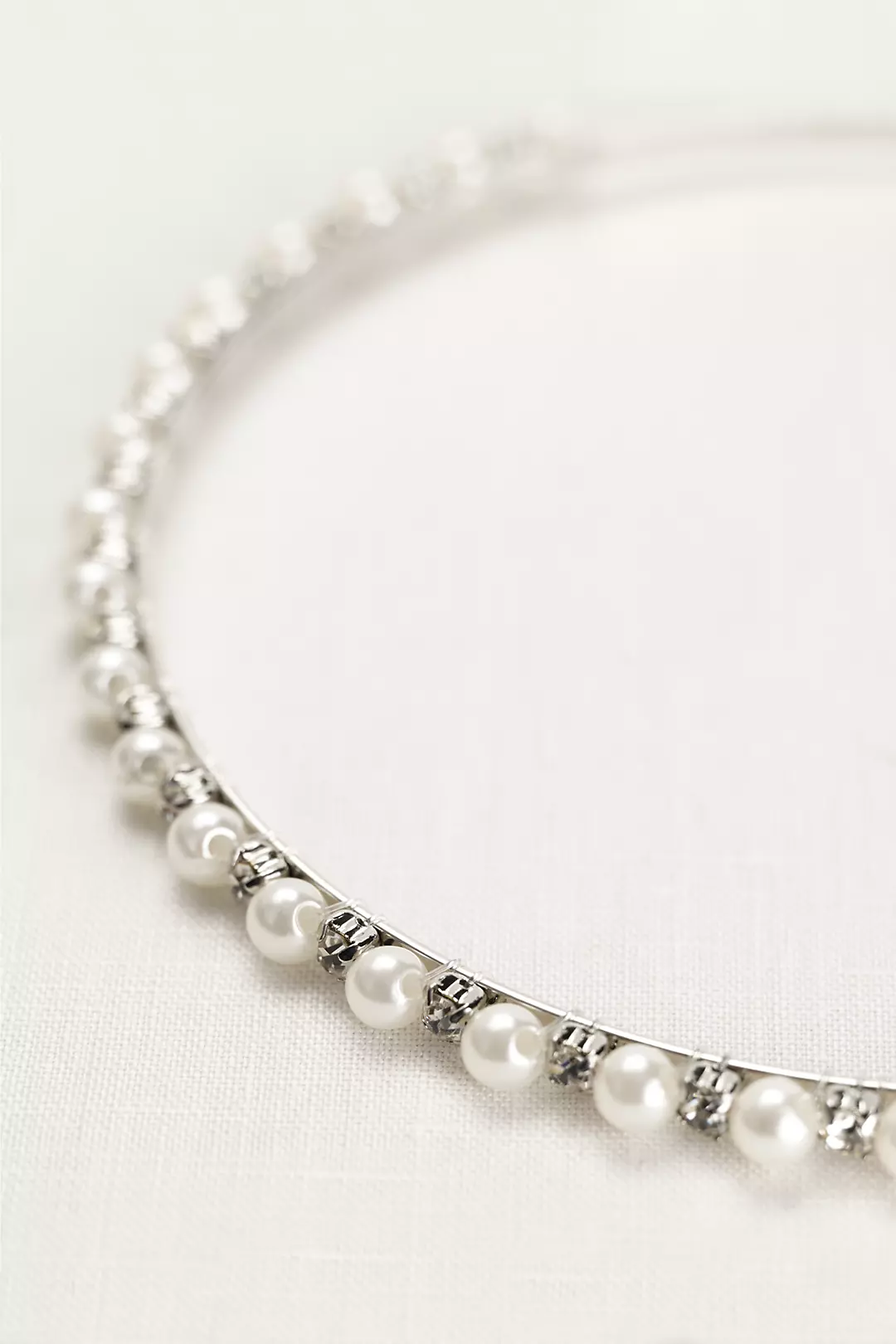 Thin Pearl and Crystal Headband Image