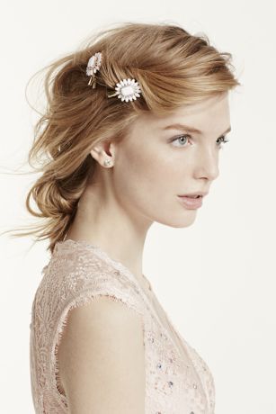 Set of Two Double Faceted Hair Clips | David's Bridal