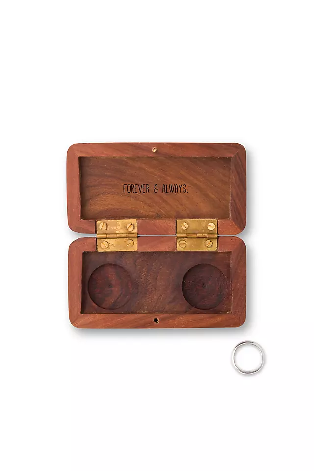 Rustic Vintage-Inspired Wooden Monogram Ring Box Image 8