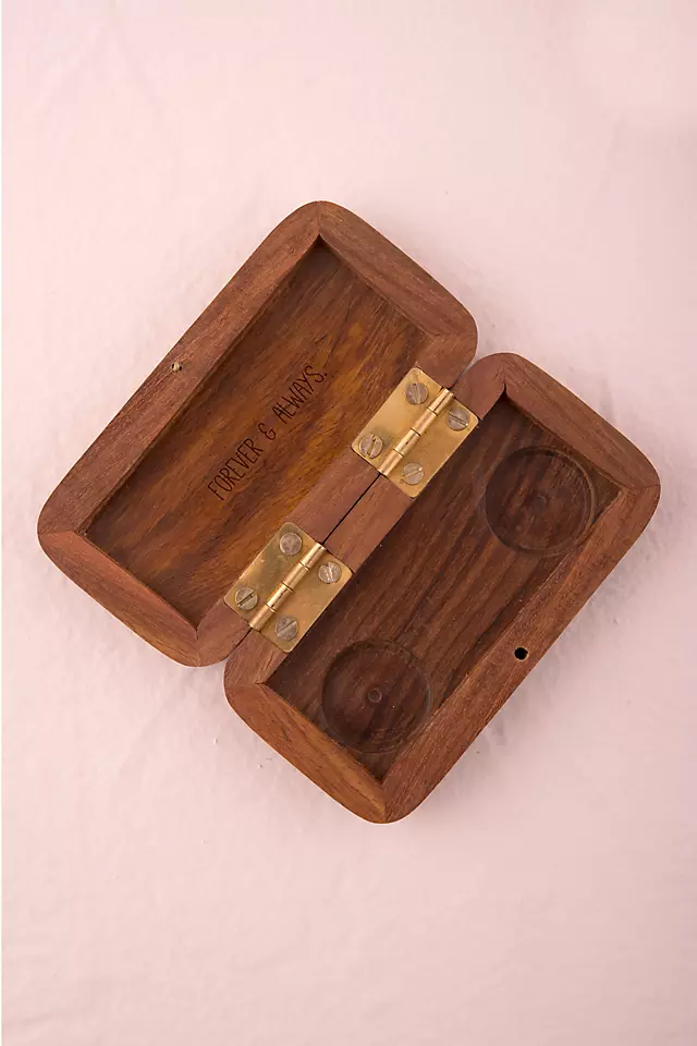 Rustic Vintage-Inspired Wooden Monogram Ring Box Image 5