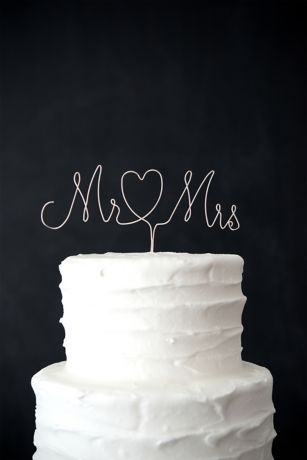 Mr. and Mrs. Wire Cake Topper