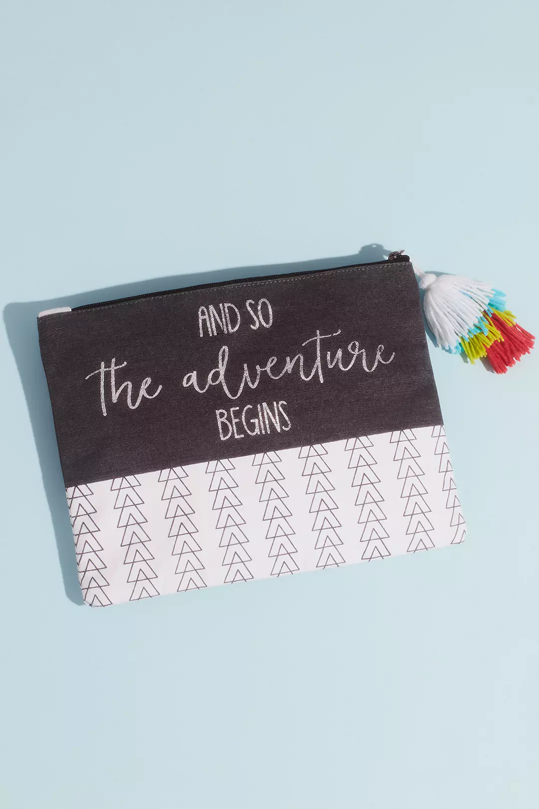 The Adventure Begins Canvas Pouch with Tassel Image