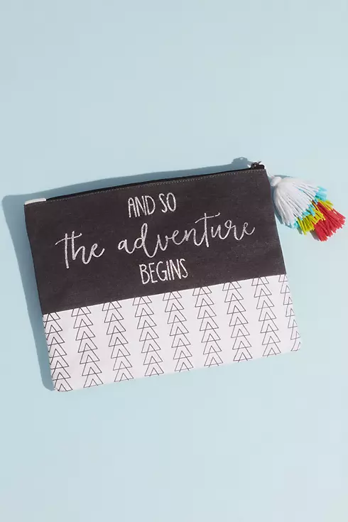 The Adventure Begins Canvas Pouch with Tassel Image 1