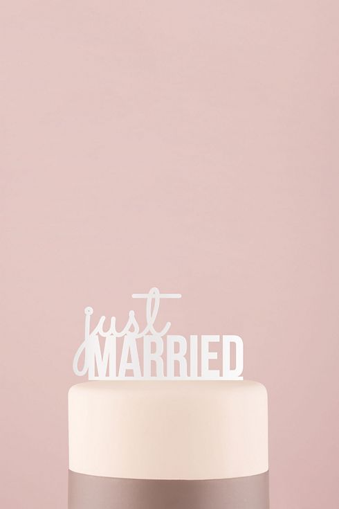 Just Married Acrylic Cake Topper Image 1
