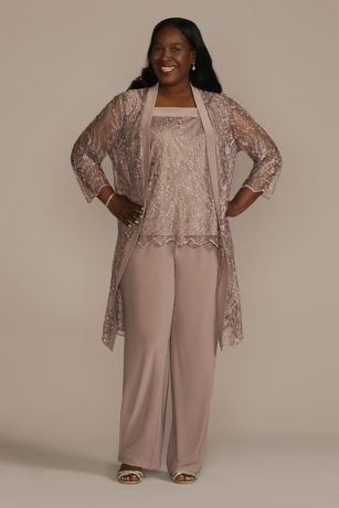 Embroidered Lace Pants Suit | David's Bridal