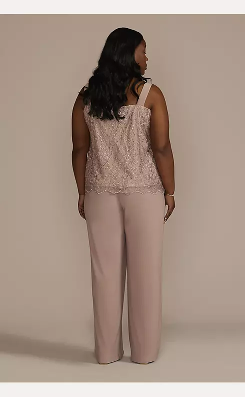 Three Piece Embroidered Sequin Lace Pants Suit Image 6