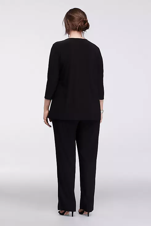 Patterned Pantsuit with Built-In Scarf Image 2
