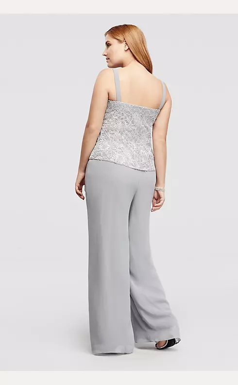 Three Piece Chiffon Pant Suit with Sequined Bodice Image 4